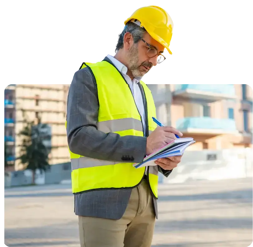Consultor de LABO Consultoría revisando condiciones de seguridad en obra